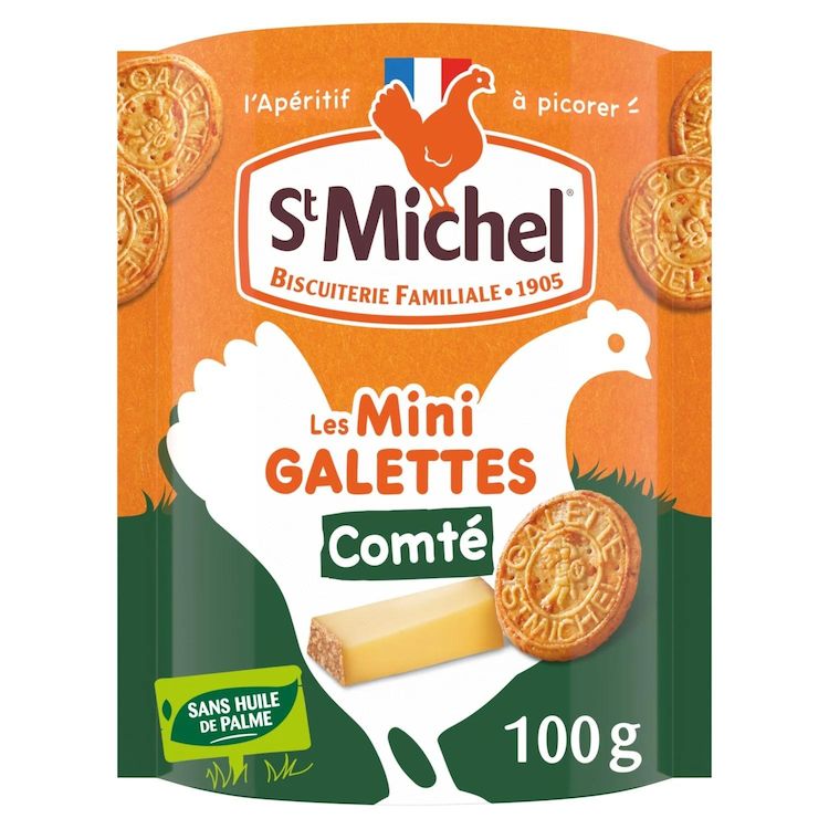 St Michel – Comté AOP Savoury Galettes (Palm-Oil Free) 100g